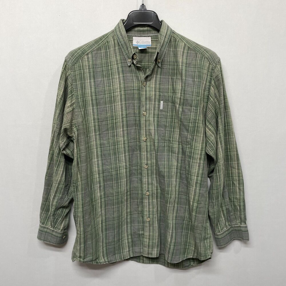 Columbia Men Long Sleeve Button Shirt Top Size Large Cotton B344 -18 - Picture 1 of 13